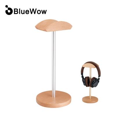 China 2021 popular wood headset stand holder earphone gaming headset wooden stand for sale