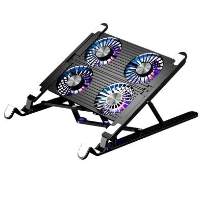 China 7 Adjustable Stand Level Foldable Aluminum Ergonomic Laptop Tablet Riser Computer Cooling Pads With Fan for sale