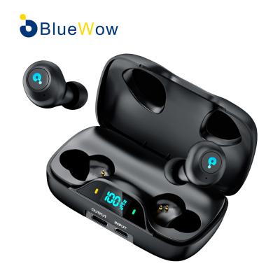 China 2020 TWS In-Ear Headphones BlueWow X2 Wireless Gaming Headset Radio With MIC LED Display Stereo Small Earbud Waterproof Earphone for sale