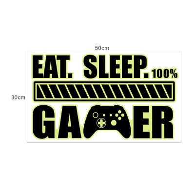 China Gamer Name Gamer Name Game Room Wall Stickers Gamepad Game Controller PVC Home Decor Shiny Custom Boys Play Room Cartoon Removable Wallpaper for sale