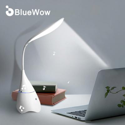 China Wireless Touch Portable Intelligent Rechargeable Foldable Speaker LED Desk Lamp Desk Tooth Speaker Blue Desk Lamp for sale