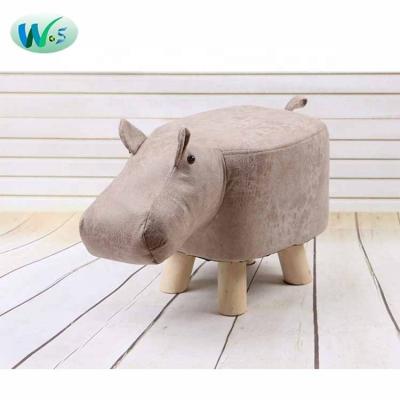 China Safety Comfortable Baby Dining Chair WST Animal Fabric Benches Cartoon Gift Stool Campaign Promotion Pu Sofa Stools Advertising Shoe Solid Wood Washable Stool Export for sale