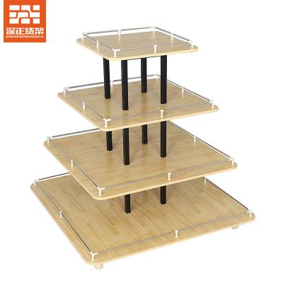 China Reinforce Column Supermarket Nakajima Display Stand Pile Head Promotion Table Stationery Cosmetics Shelves Round Cabinet Mother And Baby Store for sale