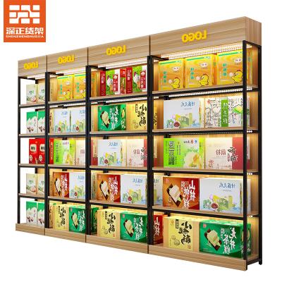 China Reinforce column shelf display rack shelf container product supermarket rack cosmetics display cabinet for sale