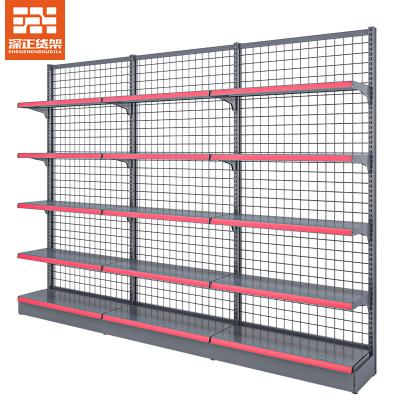 China Single Sided Supermarket Assembly Retail Store Heavy Duty Classic Shelves Easy Rack Runda Design Advertising Display Stands for sale