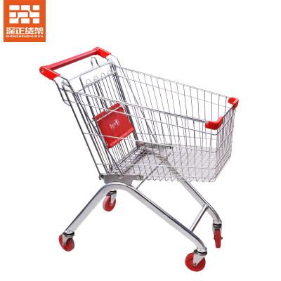 China Large Size Trolley Plastic Adjustable Handle Durable Eco-Friendly Supermarket Plastic Shopping Trolley for sale