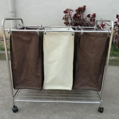 China Easy Lifting Handles Empty 3 Bag Trolley Basket Basket With Wheels for sale