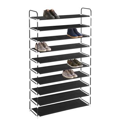 China Traditional Shoe Rack 10-Tier Shoe Rack Storage Organizer, Space Saving Stackable Shoe Shelf for sale