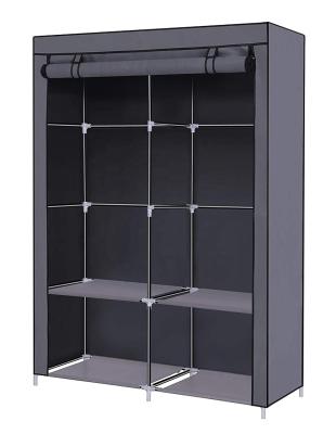 China Traditional Portable Wardrobe Clothes Storage Closet Organizer With Hanging Rack for sale