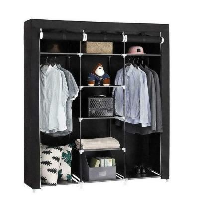 China Traditional Storage Cabinet Portable Wardrobe Closet Storage Organizer with Nonwoven or Oxford Cloth Fabric and Hanging Rod for sale