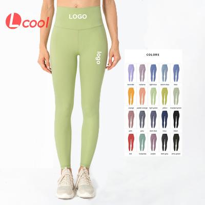 China Lcool Breathable High Waist Women Sports Wear Tight Butt Gaiters Gym Fitness Yoga Pants Lifting Gaiters Women for sale