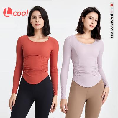 China Breathable Yoga Gym Yoga Long Sleeve Crop Top Lcool Compression Fitness Wear T-shirt Sportswear For Women for sale