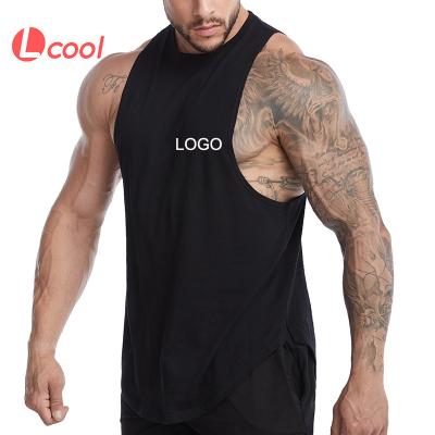 China Lcool Logo Gym Fitness Mens Vest QUICK DRY Custom Running Sports Tank Top Single Sleeveless Gym Mens Workout T-Shirt for sale