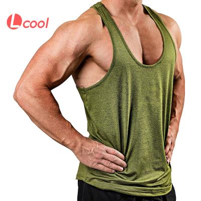 China QUICK DRY Custom Made Polyester Men's Active Workout Tank Top Sports Gym Heddle Invest for sale