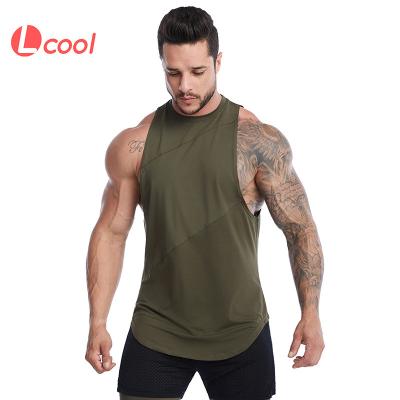 China Lcool Manufacturer Gym Fitness Bodybuilding Mens Muscle Workout Tank Top Sports QUICK DRY Custom Printing Tops for sale