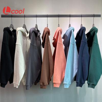 China 2022 Custom Anti-pilling Lcool Autumn Heavyweight 360g double zipper hoodie men fleece hoodies zip up hoodie custom for sale