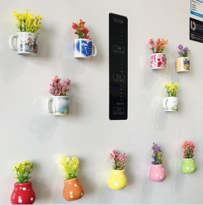 China Shape Wholesale Cute Mini Vase Fridge Magnet With Flower For Fridge for sale