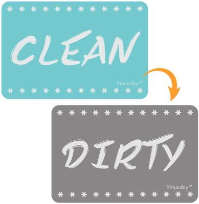 China Shape New Custom Design High Quality Funny Clean Dirty Dishwasher Magnet Dirty Magnet Sign Indicator for sale