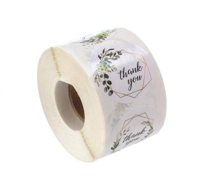 China Waterproof Thank You Stickers 500pcs Per Roll Round Labels Packaging Envelope Retailers Boutiques Stores for sale