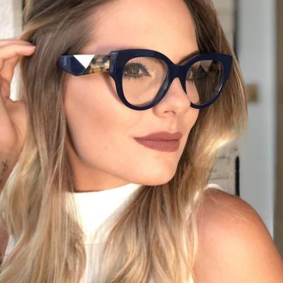 China Square Eyebrow Glass Frames Ladies Reading Glasses Women Brand Designer Optical Glasses Shape Eyewear Computer Glasses for sale