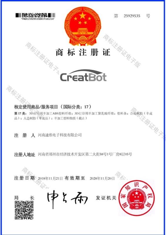 Trade Mark License - Henan Suwei Electronic Technology Co., LTD.