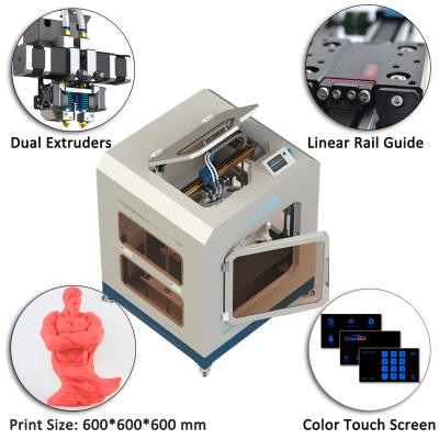 China Máquina de impressão 3d grande 110-220V de Creatbot D600 pro com extrusora dupla à venda