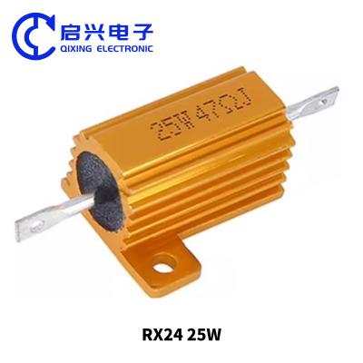 China RX24  Gold Aluminum Case Resistor 25w 47 ohm for sale