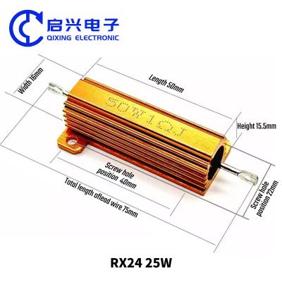 China RX24 Gold Aluminum Housed Wirewound Power Resistor power resistor dynamic braking resistor for sale