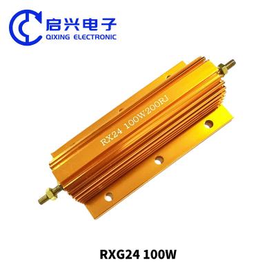 China RX24 RXG24 Wire Wound Resistor 100W 200RJ Met Gouden Aluminium Shell Te koop