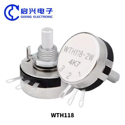 Chine WTH118-2W 100k potentiomètre à double bande avec commutateur à carbone à rotation linéaire variable à vendre