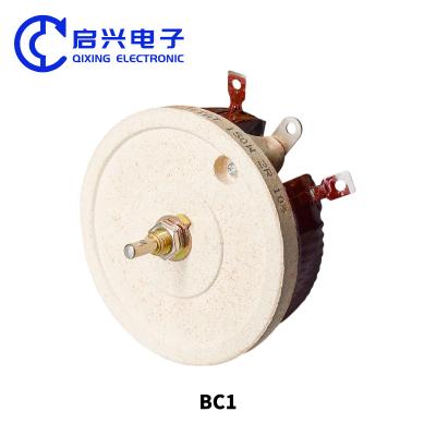 China BC1 High Power Sliding Rheostat Porcelain Disc Disc Adjustable Resistor 25W 50W 100W 500W Watt 10R 100R 1K for sale