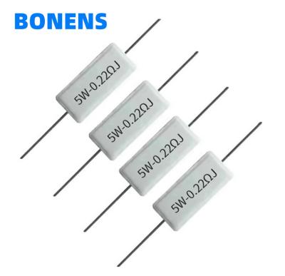 China SQP High Power Ceramic Cement Resistor 0.22 Ohm 5 Watt Resistor 0.2R 0.22R 0.24R 0.25R 0.27R 0.3R for sale