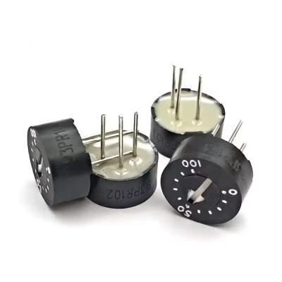 China 93PR zwarte cirkelvormige gegradueerde potentiometer 102 202 502 103 203 503 104 204 504 Te koop