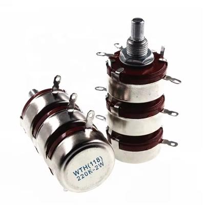 China WTH118 Triple potentiometer carbon film potentiometer 220K 2W for sale