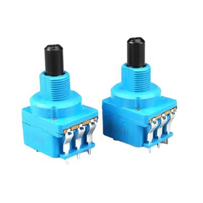 China WH116AK Series Dimmer Dual Control Potentiometer B500K 5-pin With Rotary Switch Half Shaft Handle Length 16MM for sale