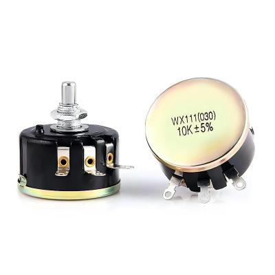 China WX111 4K7 Single Turn Wire Wound Potentiometer Adjustable Resistance 1W Potentiometer for sale