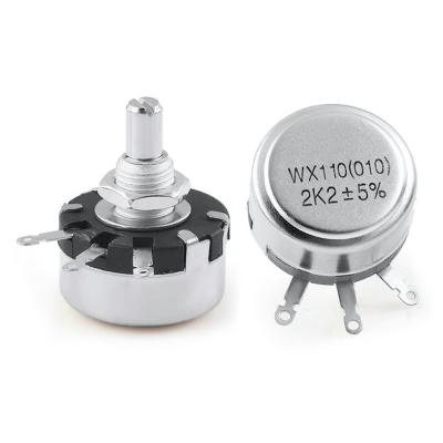 China WX110(010) 1W Singleturn Wound Potentiometer High Precision Adjustable Knob Resistance 470 Ohm 1K 10K 22K for sale