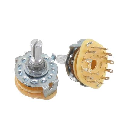 China Free Samples Metal Round Shaft 25mm 1 Pole 3 Position 4 Position 12 Position Voltage Selector Alpha RS25 Rotary Switch for sale