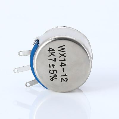 China WX14-12 3W Singleturn Wire Wound Potentiometer 47R 100R 470R 1K 2K2 3K3 4K7 5K6 10K for sale