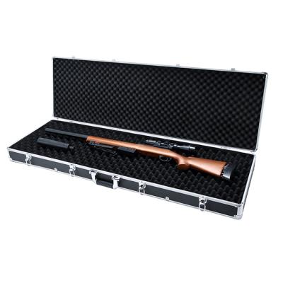 China Long Gun Case Silver Aluminum Tactical Hard Luggage Rifle Gun Box Coded Lock Aluminum Hard Gun Case Te koop