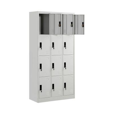 China Cold Rolled Steel Plate Staff Work Clothes Locker Box School Locker Cabinet 12 Door Steel Locker Cabinet for sale