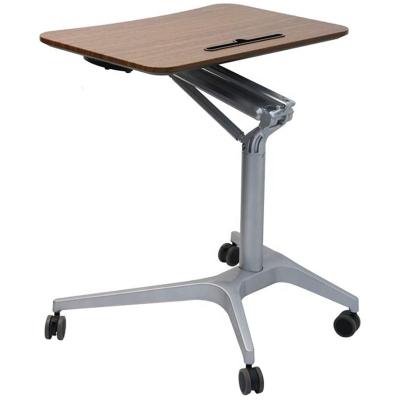 China Height Adjustable Gas Lift (Height) Desk Use Crank Adjustable Auto Computer Smart Table With Wheels for sale