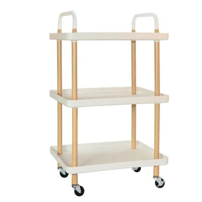 China Online Shop Colorful Industrial Hot Selling Home School Office School ABS Square Metal Trolley 3 Row Metal Trolley Colorful for sale