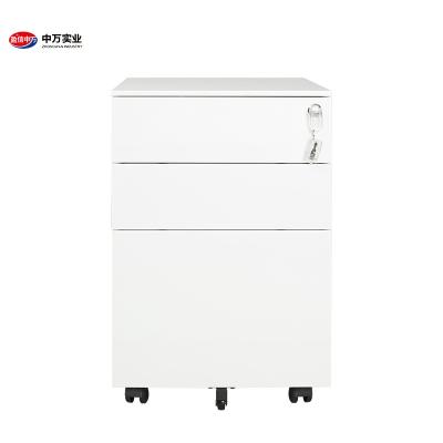 China Modern Equipment 3 Drawer Office Pedestal Mobile File Cabinet Under Desk Storage Steel Pedestal with Wheels Key Lock Mobile Pedestal for sale