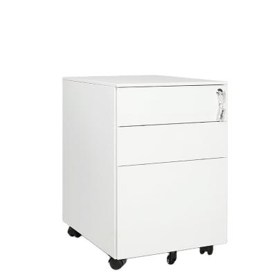 China Modern Under Desk Storage Steel Pedestal With Color Master White Color File Cabinet Drawer Equipment 3 Wheels Locking Mobile Pedestal for sale