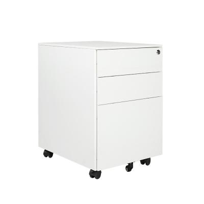 China Hot Selling Assembled Metal Vertical Desk Side Steel File Storage Under Office Pedestal 3 Drawer Movable Cabinet for sale