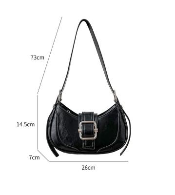 China PORTABLE hot fashion shape women bag handbag armpit bag pu leather shoulder bags with buckle for sale