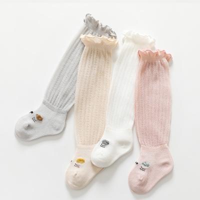 China New Design Girls Custom Loose Ruffle Cuff QUICK DRY Long Cotton Non Slip Slouch Socks for sale