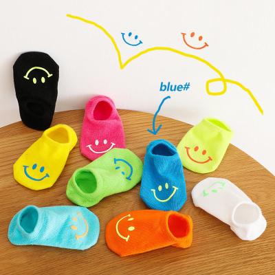 China Hot Selling QUICK DRY Good Performance Kids Socks Funny Cotton Smile Face Solid Color Baby Kids Socks for sale