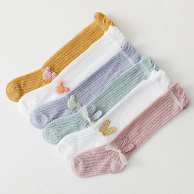 China MOQ QUICK DRY standard cotton stockings solid color mouse decoration breathable baby bumps baby stockings girls for sale